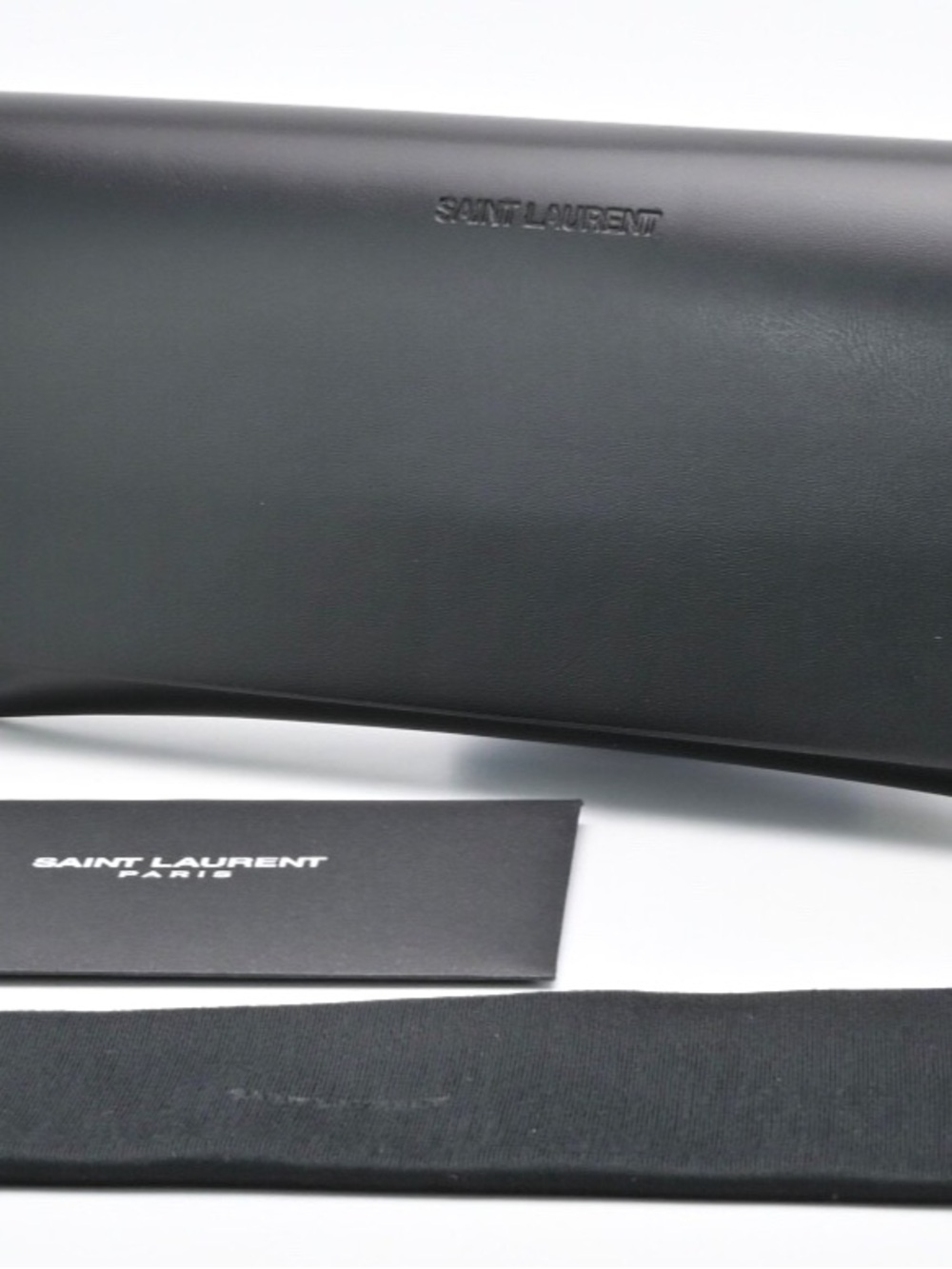 Saint Laurent black leather sunglasses case